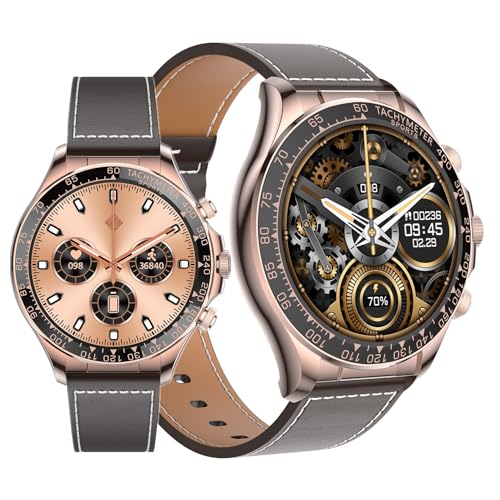 JUSUTEK 2025 人気 高級 スマートウォッチ通話機能付き ,1.55インチ高級全金属腕時計,多機能センサ,万歩計,カロリー,GPS運動軌跡,IP67防水,電話着信、音楽製御,音楽を再生,電卓,ストップウォッチ、カウントダウン,smart watch,SMS/Line通知表示,iphone&アンドロイド対応,贈り物,日本語説明書 (金革)